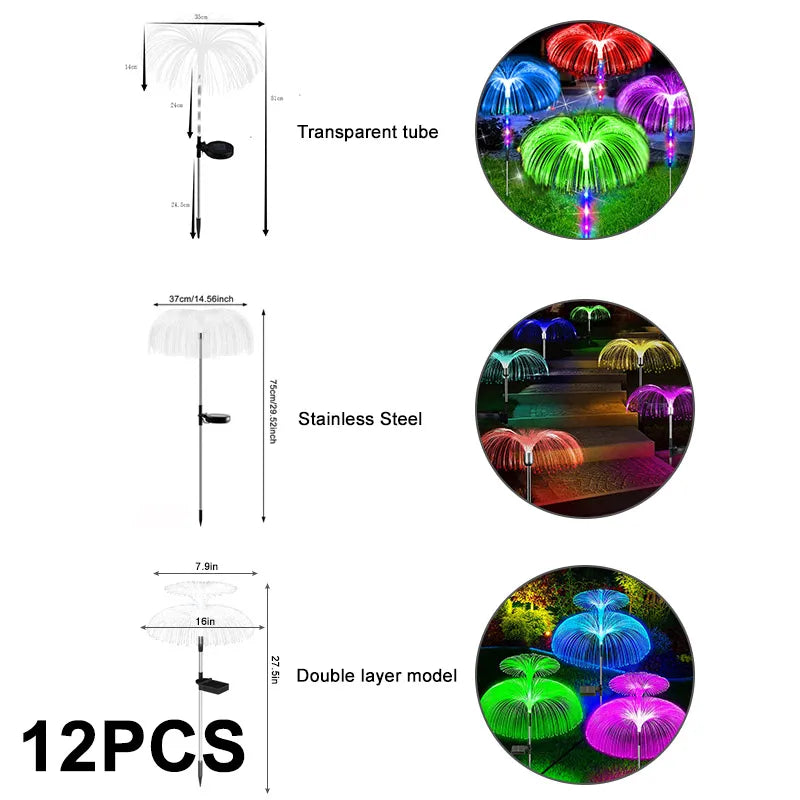 lumière solaire led moderne bleu vert violet blanc jardin feuilles floral piquet fixe
