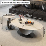 table basse ovale moderne blanche effet marbre gris salon meuble bois luxe
