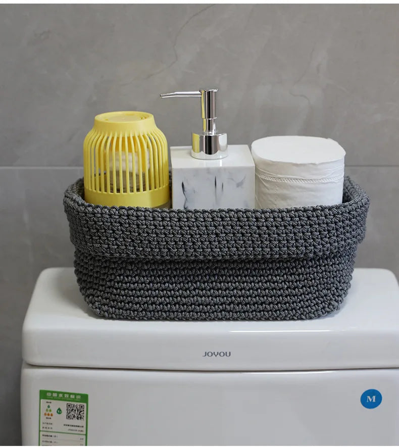 paniers rangement tissés marron gris fruits serviettes moderne minimaliste nordique pliables utilisation multiple