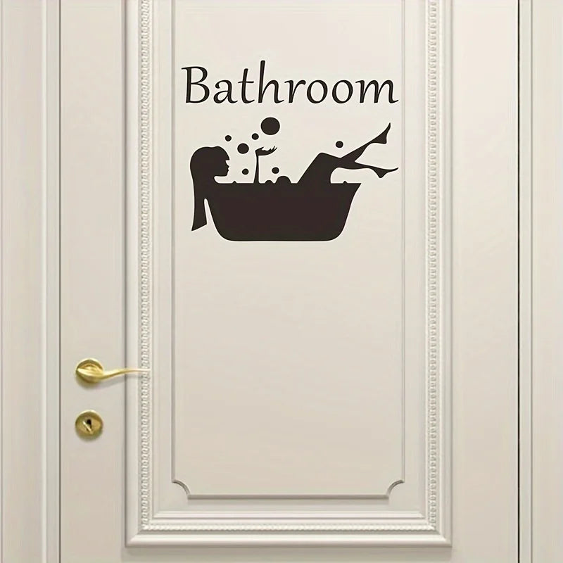 sticker mural noir baignoire bulles minimaliste texte bathroom autocollant intérieur décoration chambre