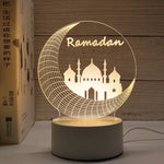 décoration murale lampe led transparente motifs islamiques adhésif base grise câble blanc moderne thème