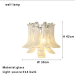 Suspension lumineuse moderne verre blanc translucide chaîne organique 50cm 60cm 80cm lumière froide naturelle