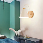 applique murale moderne conique bois blanc noir gris chambre cuisine étude salon minimaliste led