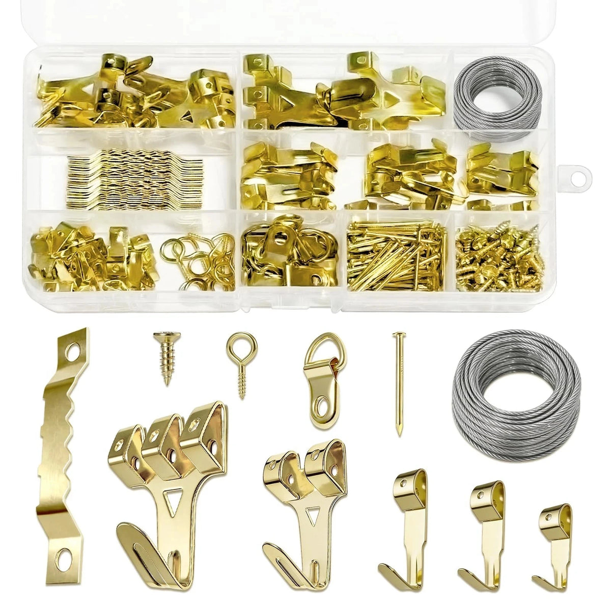 accessoires fixation murale moderne doré vis anneaux crochets zigzag dring filament métal