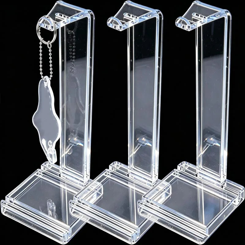 porte clés support transparent moderne plastique sans motif chaines métalliques