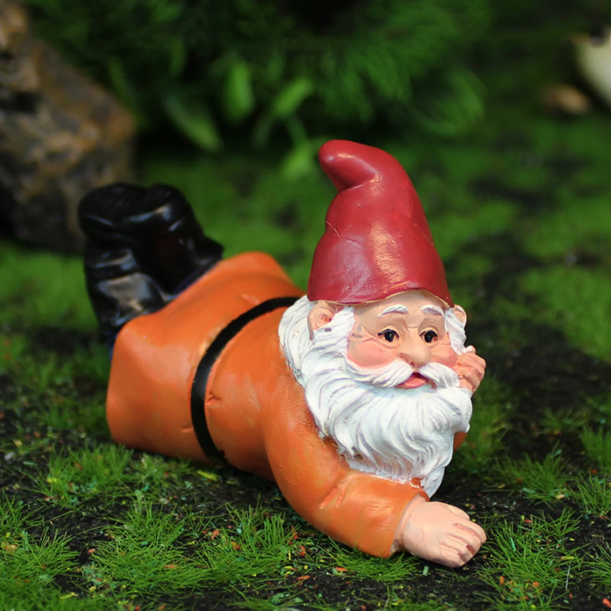 statuette lutin rouge bleu vert traditionnelle comique sac chaussettes chaussures jardin patioextérieur