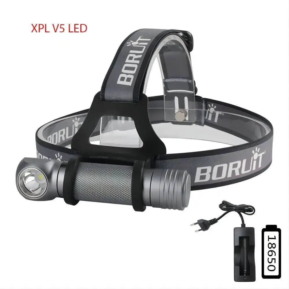 lampe torche led gris métallisé modes ipx4 étanche anti dérapante moderne compact bandeau ajustable