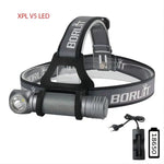 lampe torche led gris métallisé modes ipx4 étanche anti dérapante moderne compact bandeau ajustable
