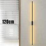 lampe led moderne noire fixée mur 120cm 6500k 4500k 3000k aluminium minimaliste