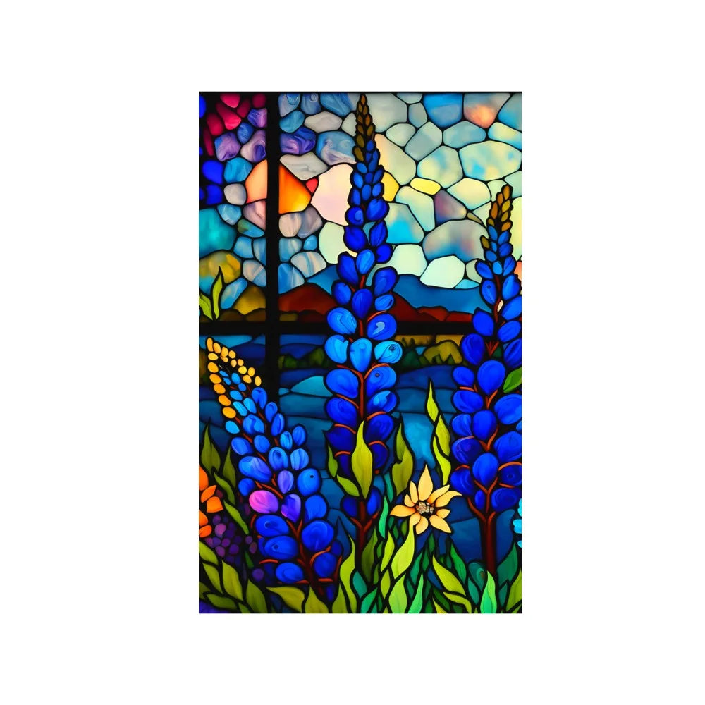 décoration fenêtre fleurs oiseaux art deco adhésive multicolore résistante usure pvc transparente
