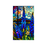 décoration fenêtre fleurs oiseaux art deco adhésive multicolore résistante usure pvc transparente
