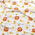 couverture bébé deux couches coton bambou motif floral moderne opacité verte blanc roseclair