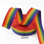 ruban polyestère 50mm 38mm 32mm 25mm 20mm arc ciel rayures texturé couture sacs