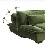 canapé convertible moderne velours beige dimensions pliables coussins