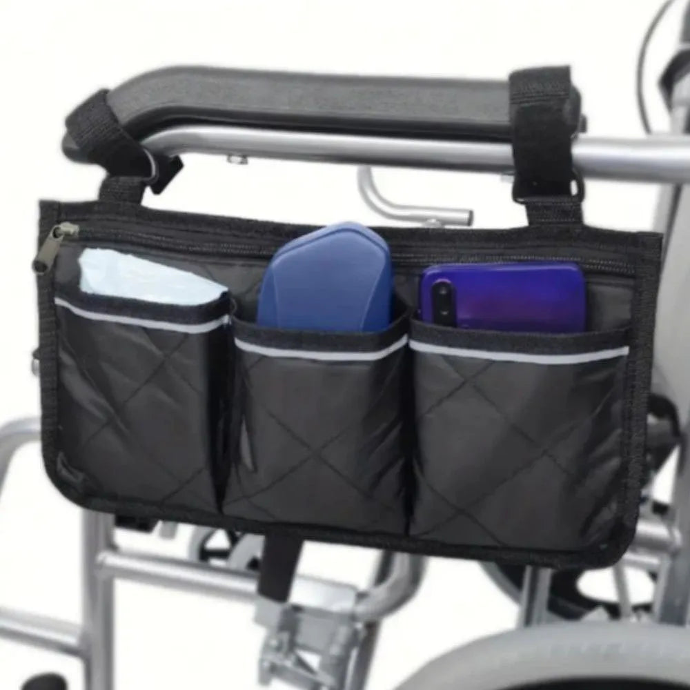 sac main noir quilted pratique clips trois poches zip réfléchissant