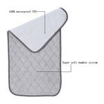 tapis bébé imperméable réutilisable doublure bambou gris quilté moderne portable mois