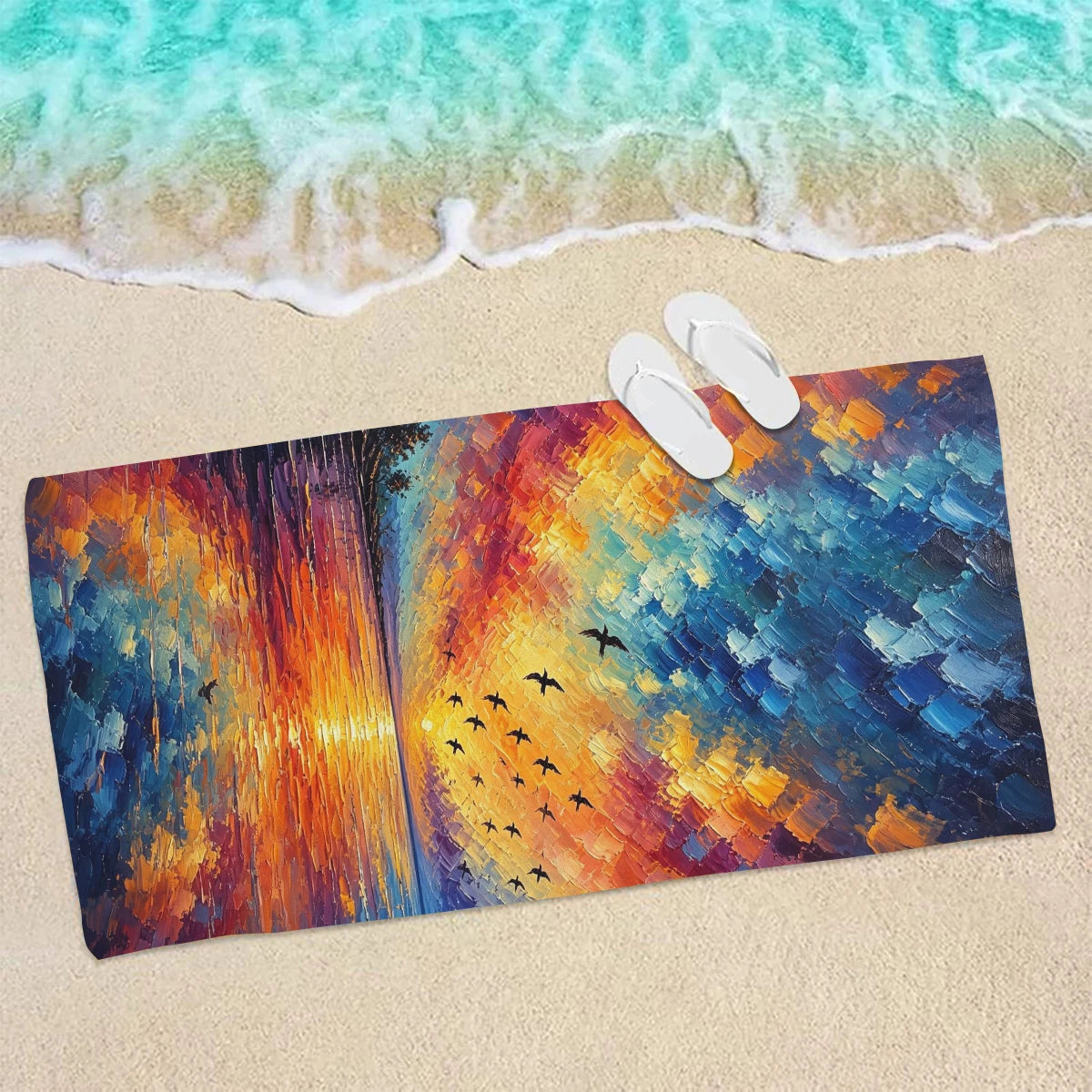 serviette plage polyester haute absorption rapide séchage multicolore moderne pop artSizeMode: 180x70cm 140x55cm 70x27cm