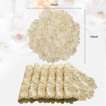 placemat doré fleurs découpées moderne respectueux environnement serviette table décoration noël festive