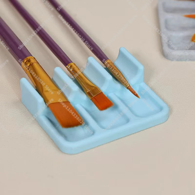 repose pinceaux peinture violet bleu doré adhésif classique pinceaux support rangement