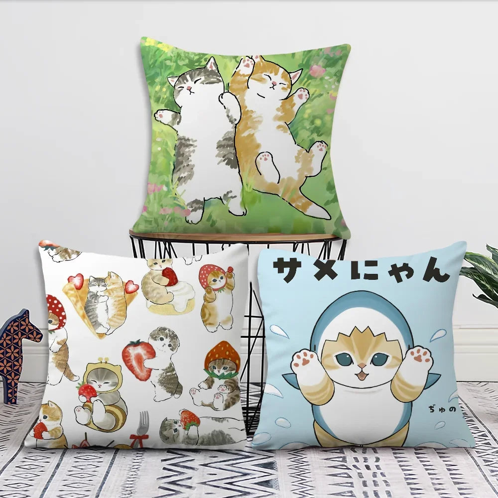 taie d'oreiller chat dessin animé multicolore cartoon coton polyester non toxique environnement ameublement lit