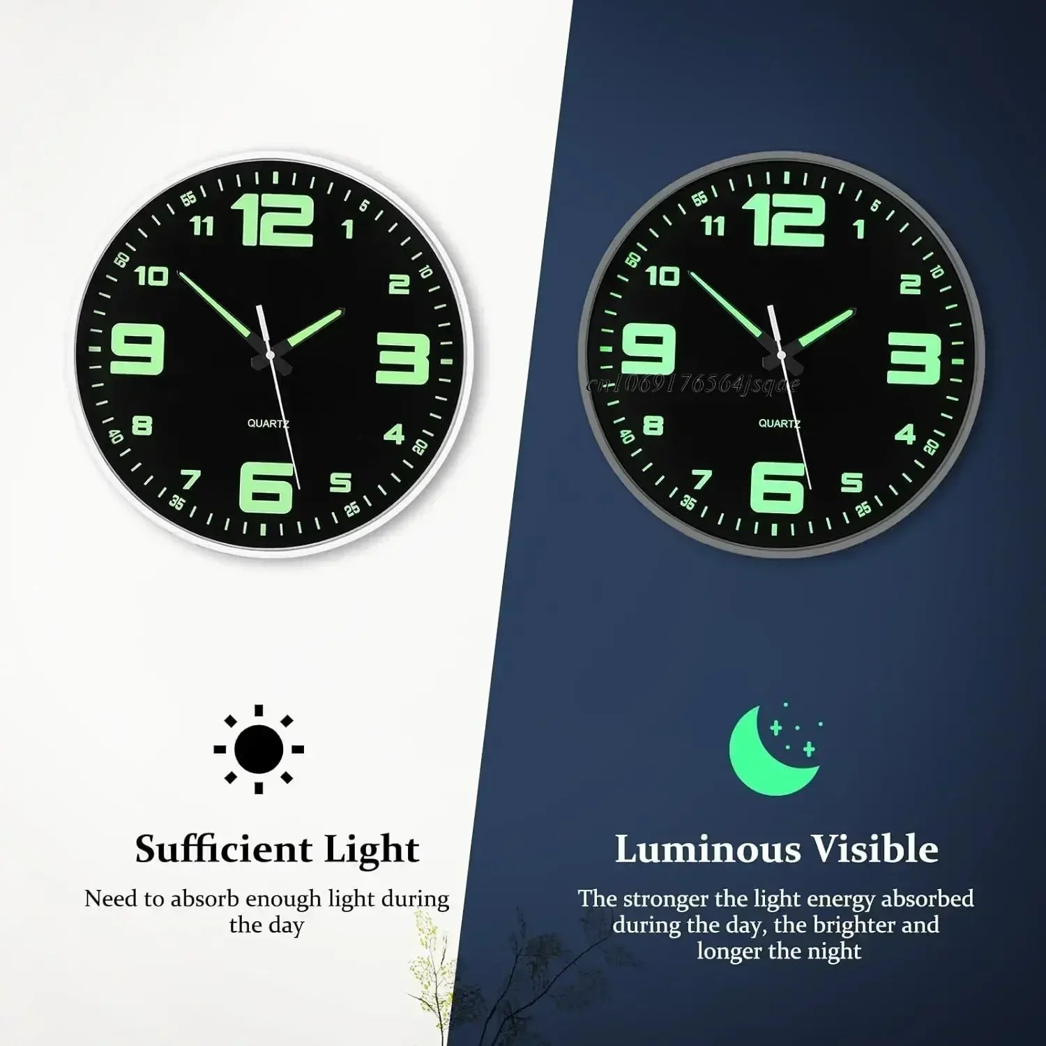 Horloge murale lumineuse café silencieuse sans tic-tac