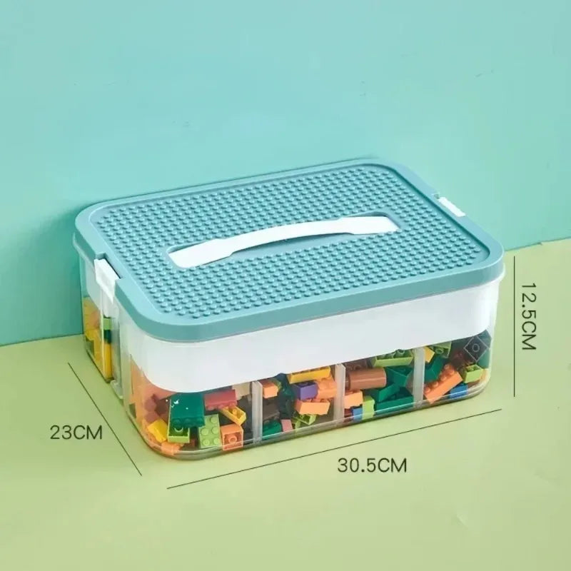 organisateur jouets boîtes rangement vert blanc transparent empilables respectueuses environnement modernes poignées