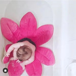 coussin bain fleur doux bébé jaune vert rose marron antislip sécurité baignoire 36 mois