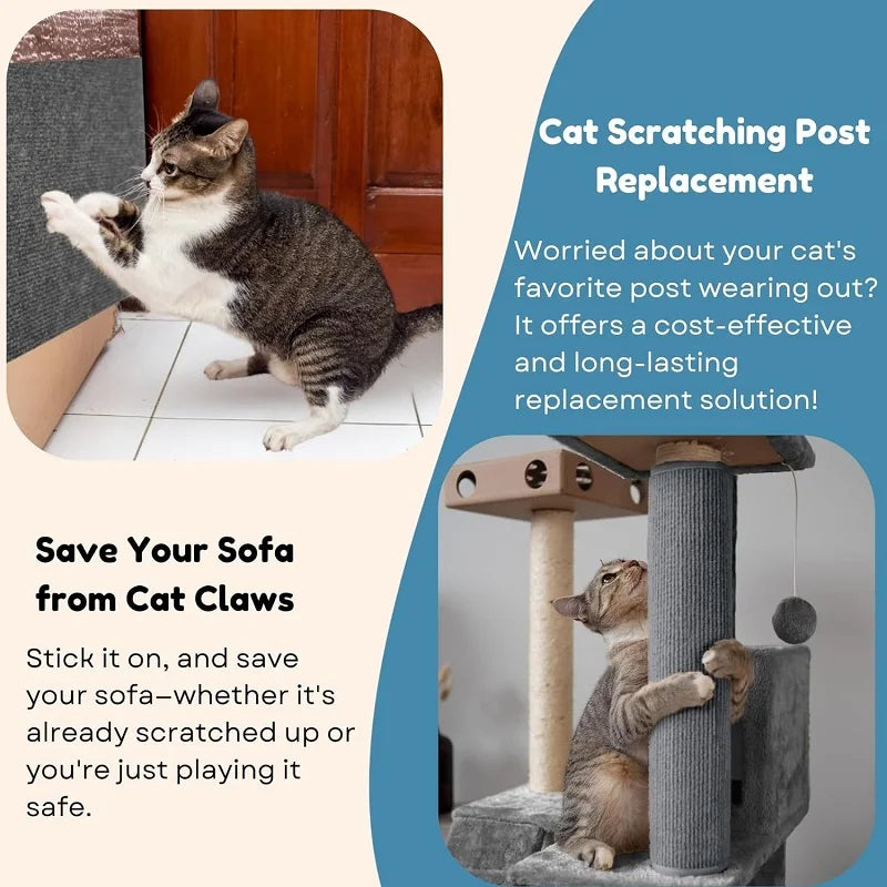 tapis chat adhésif gris moderne tissu anti dérapant protection meuble scratch single layer clothe