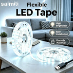ruban led flexible blanc moderne clips double face adhésive télévision décoration chambre