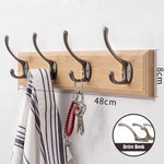 porte sacs mural bois marron classique crochets vis sacs accessoires décoration entrée couloir vintage