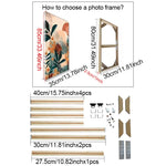 cadre photo bois moderne toile abstraite multicolore fixations 45cm 35cm 40cm