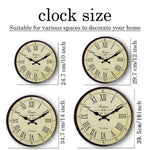 horloge murale classique bois beige números romanos aiguille quartz sans piles vintage salon chambre