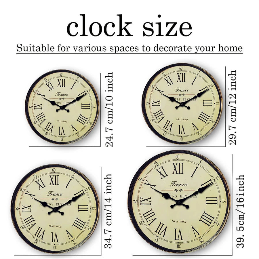 horloge murale classique bois beige números romanos aiguille quartz sans piles vintage salon chambre