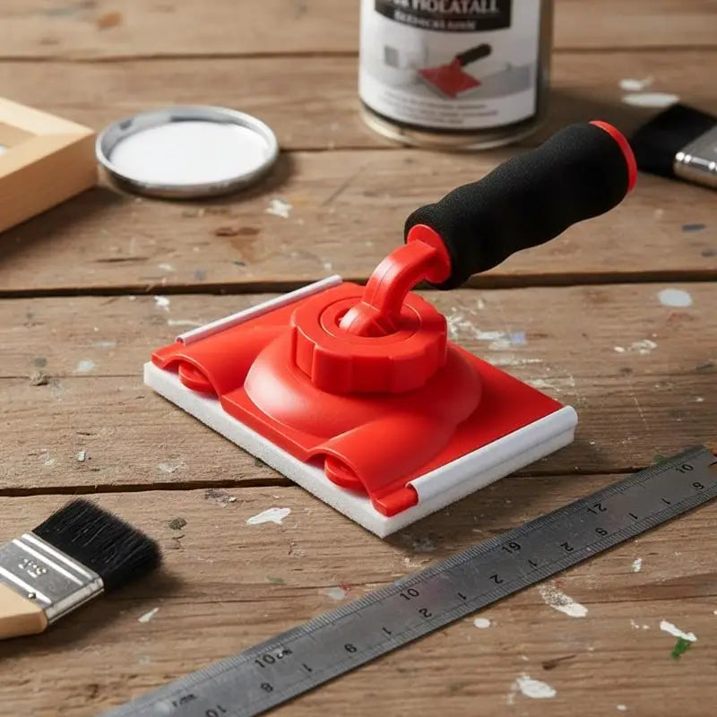brosse peinture rouge noir poignée tampons multifonctionnelle bricolage maison finition coins muraux