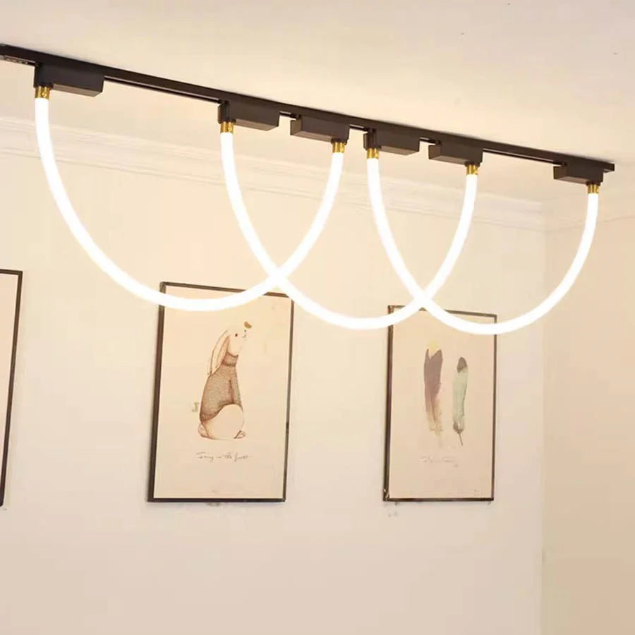 luminaire led rail moderne 24w 100cm blanc nickel brossé interrupteur bouton éclairage salon déco