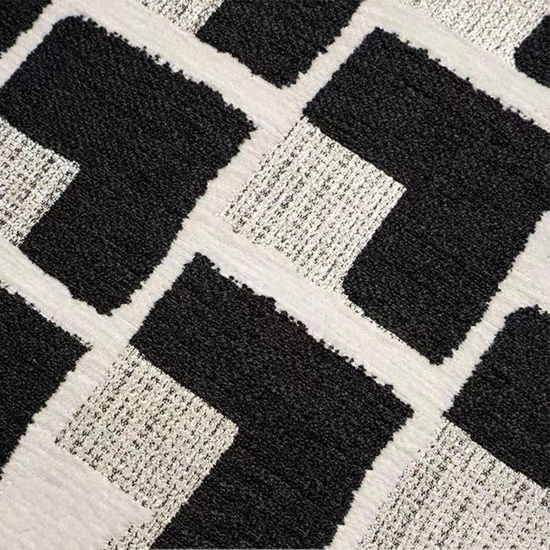 coussin carré géométrique noir blanc adhésif contemporain housses décoration salon canapé voiture decoration