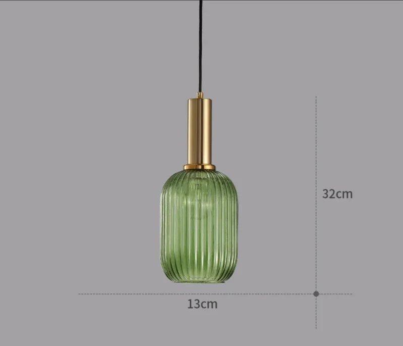 suspension lumineuse moderne vert rayures opacité câble noir chambre salon étude principal