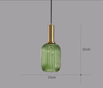 suspension lumineuse moderne vert rayures opacité câble noir chambre salon étude principal