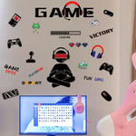 stickers muraux gaming graphiques jeux texte game playerone loading victory stickers chambre enfants moderne
