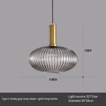 lampe suspendue moderne verre vert transparent rayures verticales minimaliste salon chambre