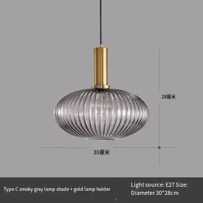 lampe suspendue moderne verre vert transparent rayures verticales minimaliste salon chambre