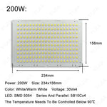plaque led blanc blanc chaud 10w 20w 30w 50w 100w 150w 200w smd 5054