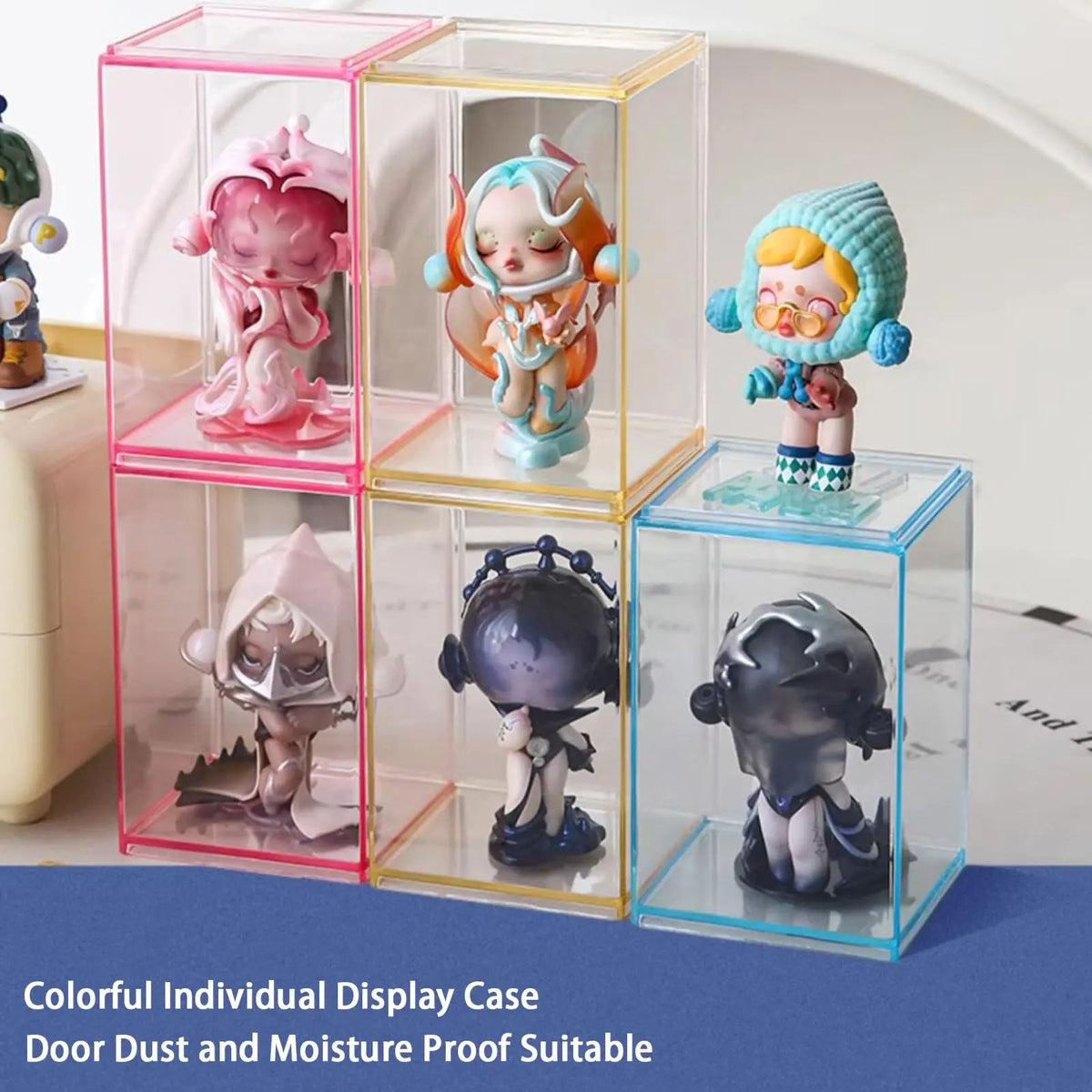 vitrine acrylique transparente boîte rangement empilable figurines jouets collectionnables protection anti poussière