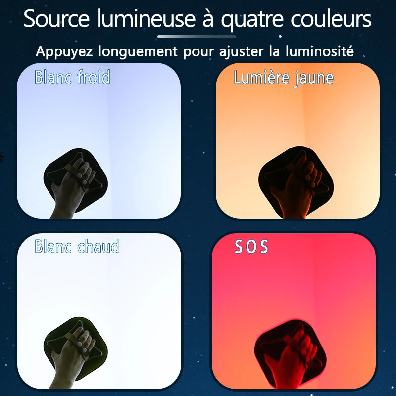 lampe camping vert led rechargeable aimant portable longue durée emergency