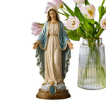 statue sacre coeur jesus resine dorée bras ouverts decoration maison religieuse 18cm
