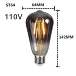 ampoules led décoratives vintage vis e27 spirale dorée noir 2700k 4w 8w 220v