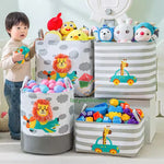 paniers rangement pliant tissu lin motif animaux moderne poignées corde rangement jouets chambre