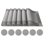 serviettes table modernes gris noir rayures horizontales adhésives faciles nettoyer pièces 12 cercles