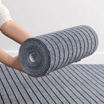 tapis vinyle gris rayé antidérapant moderne autoadhésif intérieur extérieur cuisine salon chambre