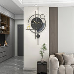 horloge murale moderne artistique abstraite salon or noir minimalisteDecoration cerf geometrique